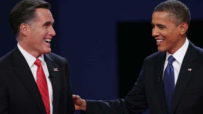 Telediario 1 - Barack Obama y Mitt Romney
