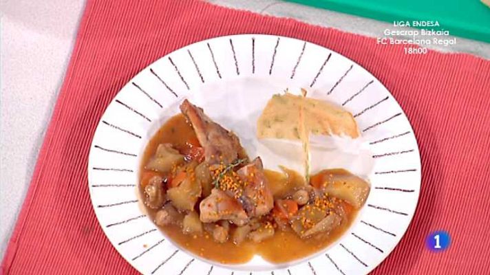 Cocina con Sergio - Conejo al brandy con frutos secos