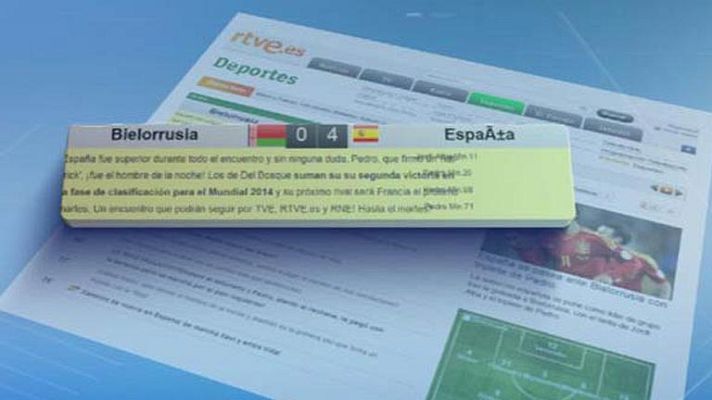 Telediario 1 - Bielorrusia- España, el partido de las radios e internet