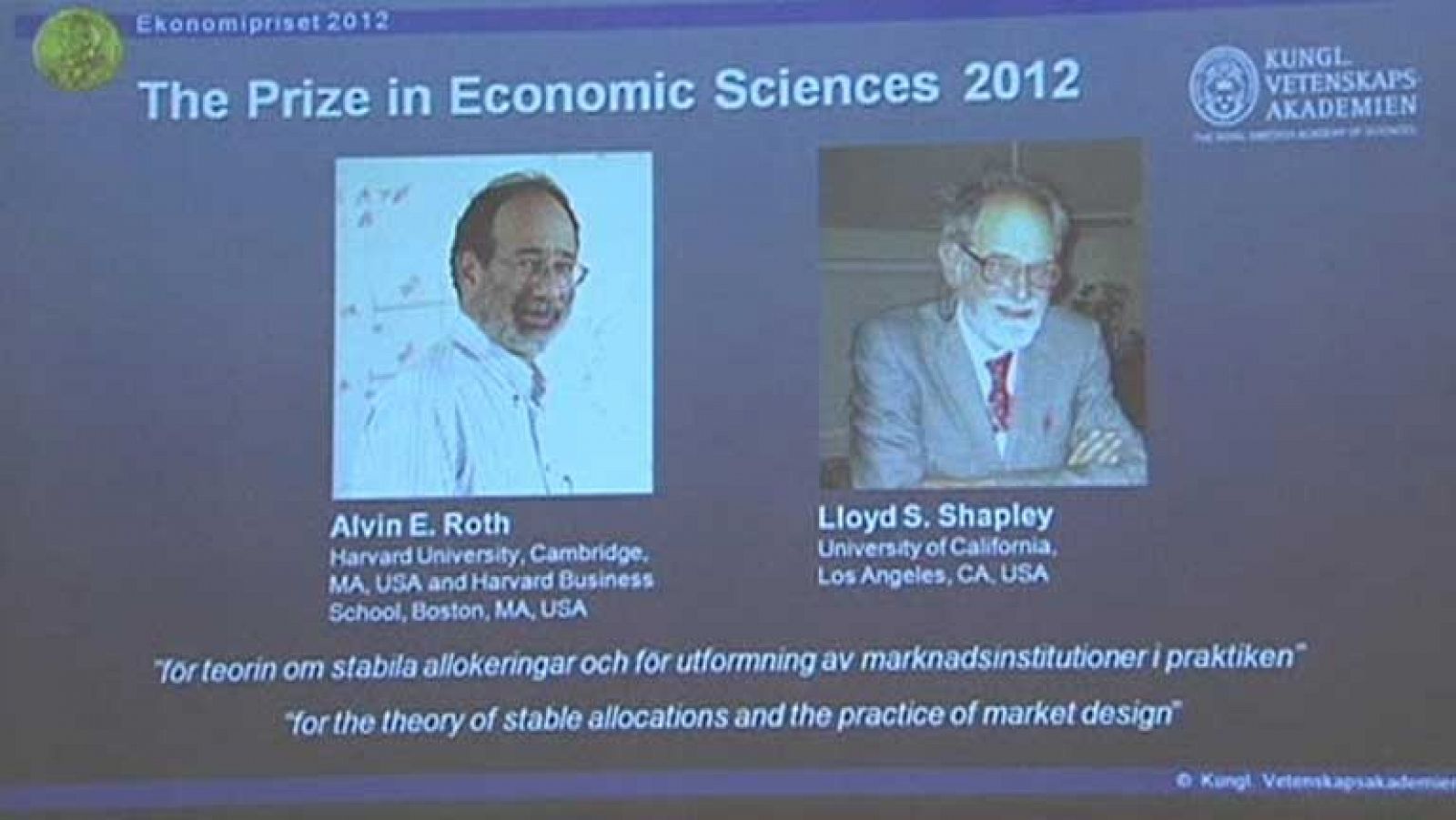 Telediario 1: Premio Nobel de economía | RTVE Play