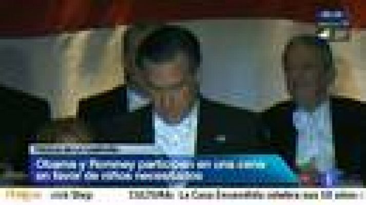 Obama y Romney intercambian bromas