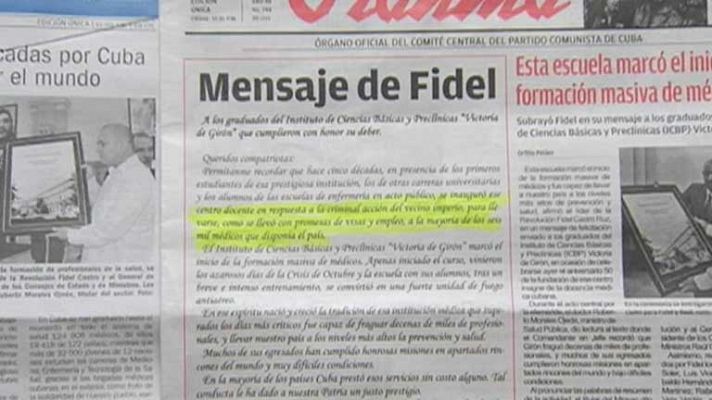 Telediario 1 - Rumores sobre la salud de Fidel