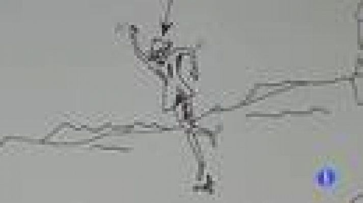 Telediario 1 - Un enfermo psiquiátrico logra exponer sus dibujos junto a las obras de Jeff Koons