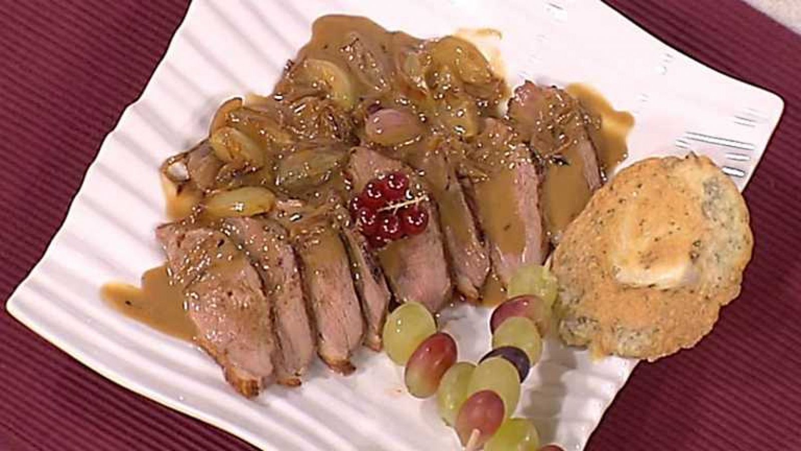 Cocina con Sergio - Magret de pato con crema de uvas