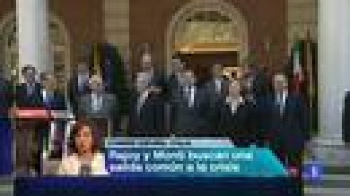 Telediario 1 - Reunión entre Rajoy y Monti