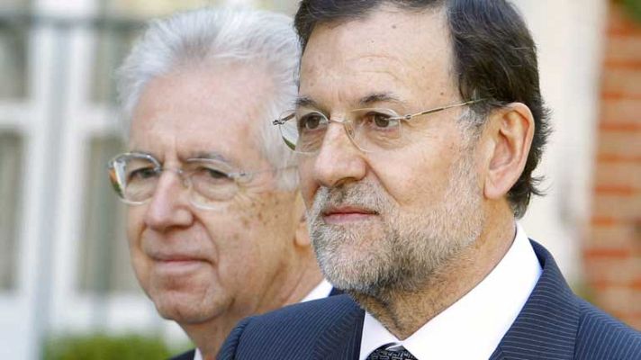 Telediario 1 - Reunión entre Rajoy y Monti