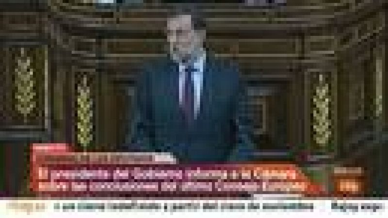 Rajoy dice que la recapitalización directa de la banca es "menos acuciante" ahora que en junio