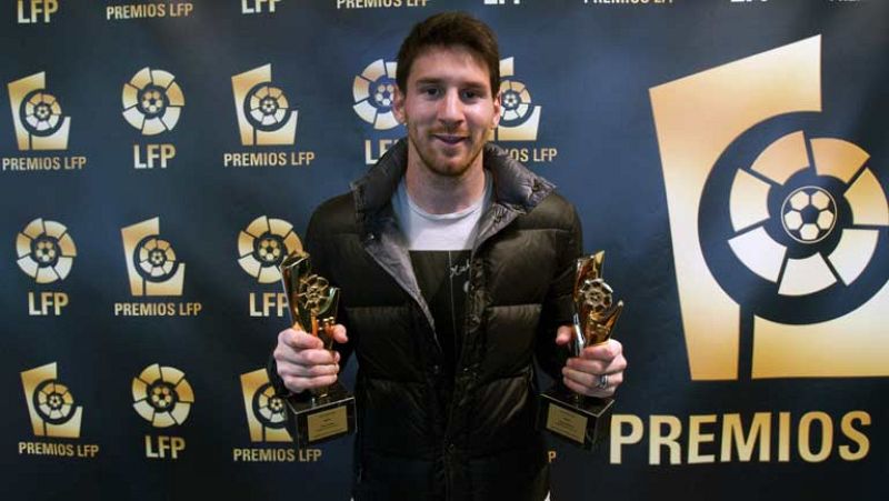 Leo Messi ha sido designado aquí en España por la Liga de Fútbol Profesional como el mejor jugador de la temporada pasada.