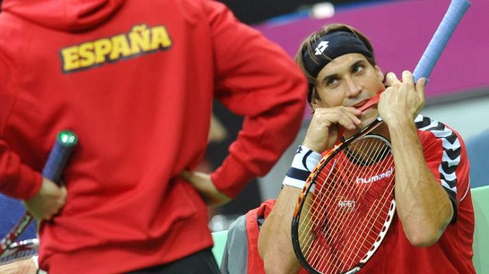 Telediario 1 - El equipo español de Davis, al completo en Praga