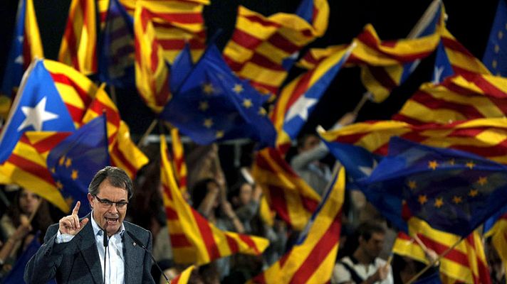 Telediario 1 - Campaña electoral en Cataluña