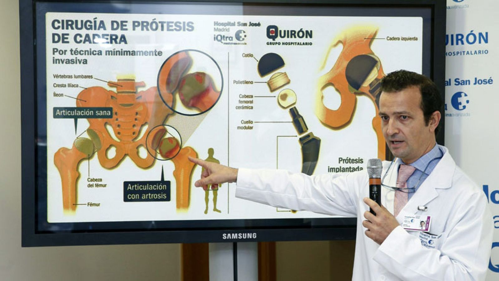 El rey Juan Carlos se encuentra bien y será dado de alta en tres o cuatro días, tras haber pasado "satisfactoriamente" la noche y sin analgésicos, según ha comunicado el doctor Ángel Villamor desde el Hospital Quirón, donde fue operado el viernes de la cadera izquierda. El próximo parte médico se dará en 24 horas.El monarca fue operado en la tarde del viernes y ha pasado la noche sin analgésico, por lo que ha sido trasladado a planta. Comenzará en breve con la fisioterapia para su rehabilitación. El doctor Villamor ha dicho que lo "normal" es que se le dé de alta en tres o cuatro días.