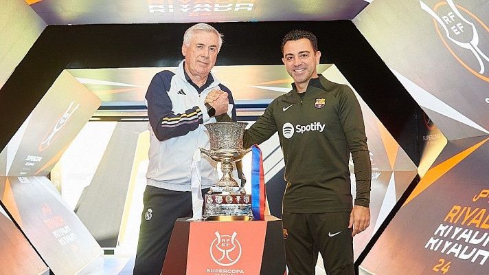  - Cruce de elogios entre Ancelotti y Xavi antes de la final de la Supercopa
