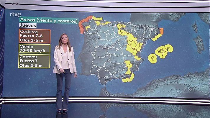 El tiempo - Intervalos de viento fuerte y rachas muy fuertes en amplias zonas de la Península y Baleares.