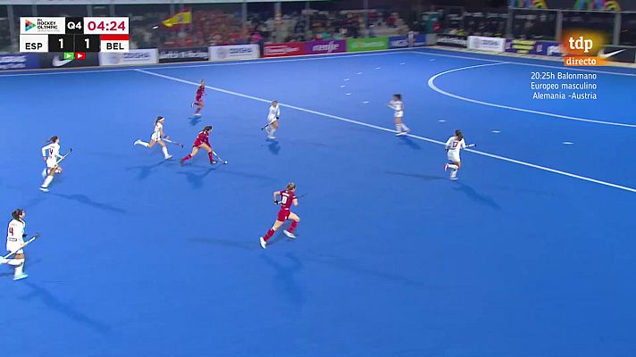 Hockey hierba y sala - Golazo por la escuadra de Charlotte Englebert para remontar ante España (1-2)