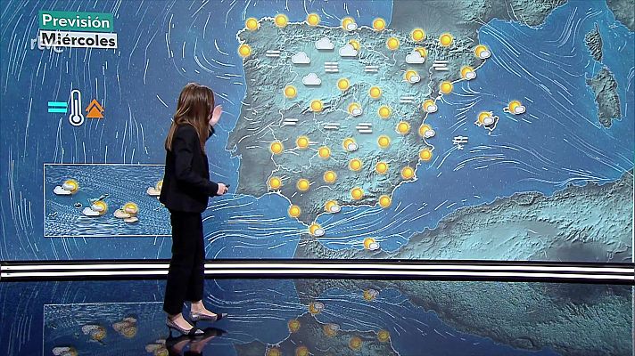 Ascenso generalizado de las temperaturas, con valores elevados para la fecha.