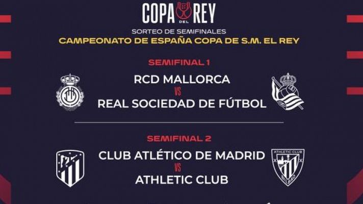 Fútbol - Mallorca-Real Sociedad y Atlético-Athletic, semifinales de Copa del Rey