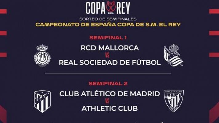 Mallorca-Real Sociedad y Atlético-Athletic, semifinales de Copa del Rey