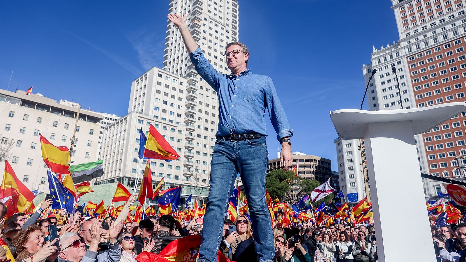 El PP protesta contra la amnistía y carga contra Sánchez en Madrid