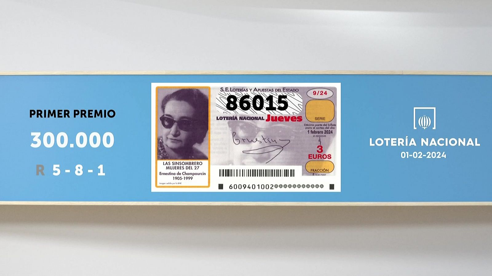 Sorteo de la Lotería Nacional del 01/02/2024 - Ver ahora