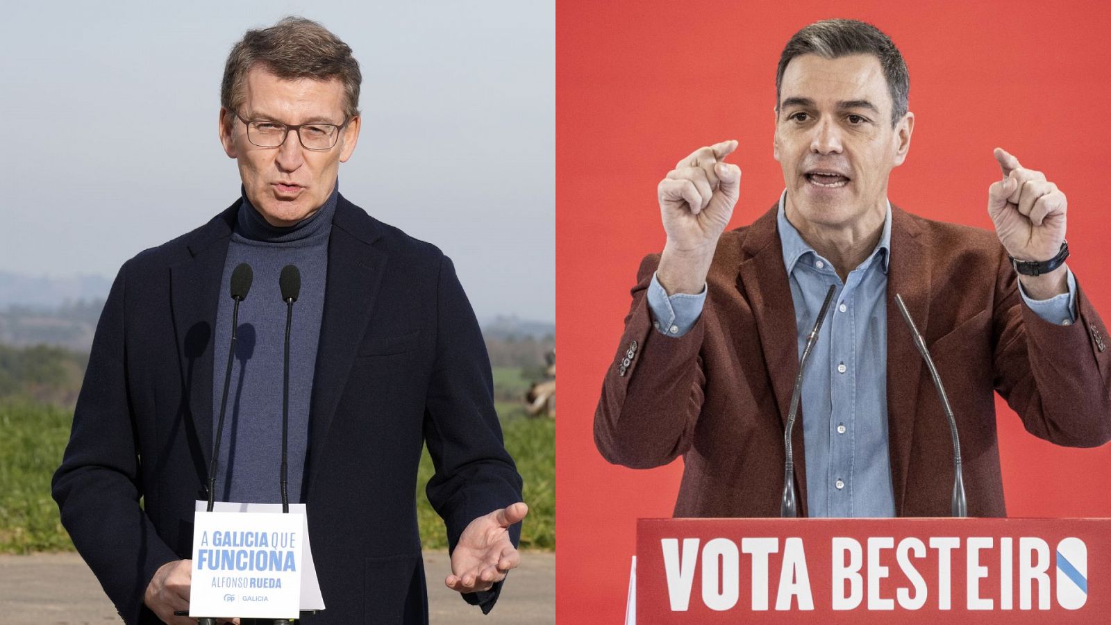 Elecciones: Feijóo y Sánchez se lanzan reproches en la campaña gallega