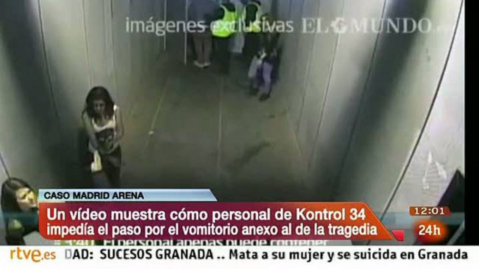 Informativo 24h: Un vídeo muestra cómo personal de Kontrol 34 impedía el paso por el vomitorio anexo al de la tragedia | RTVE Play