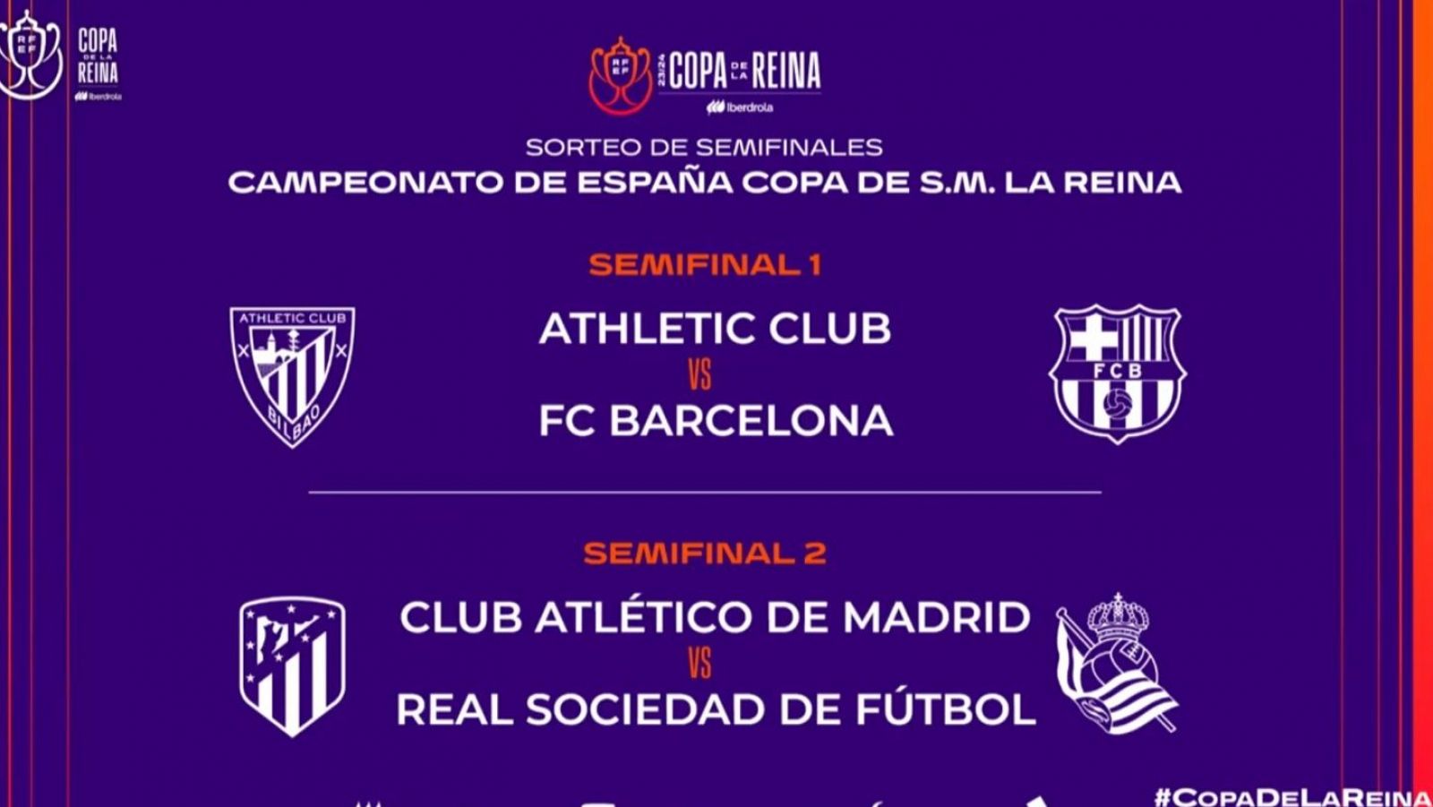 Athletic-Barça y Atlético-R. Sociedad, semis de Copa de la Reina