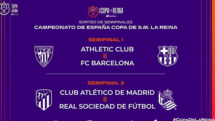 Telediario 1 - Athletic-Barça y Atlético de Madrid-Real Sociedad, semifinales de Copa de la Reina