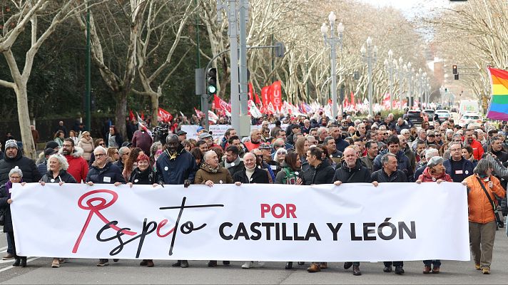 Telediario Fin de Semana - Manifestación en Valladolid contra las políticas de la Junta de Castilla y León