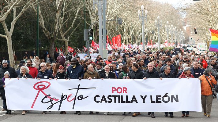 Telediario Fin de Semana - Manifestación en Valladolid contra las políticas de la Junta de Castilla y León