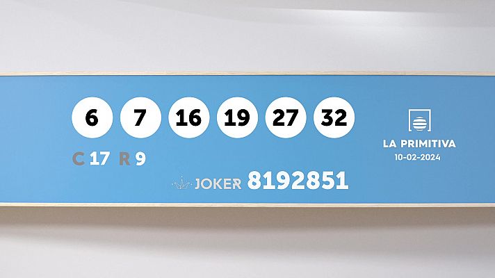 SELAE - Sorteo de la Lotería Primitiva y Joker del 10/02/2024