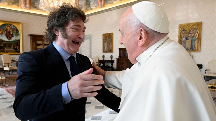 El papa Francisco y el presidente argentino Javier Milei mantienen una reunión en Roma