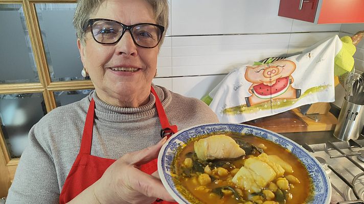 Receta de potaje de garbanzos con bacalao