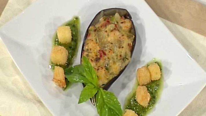 Cocina con Sergio - Berenjenas rellenas de gambas