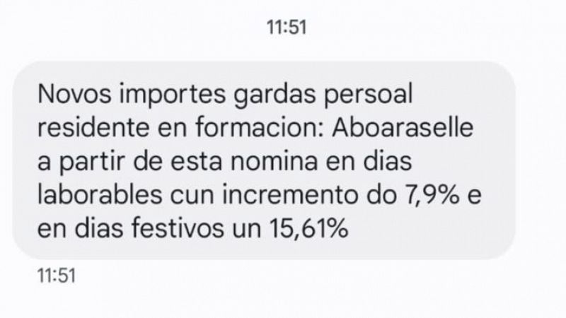 El Servicio de Salud Gallego informa por SMS a sus trabajadores de una subida salarial a dos días de las elecciones del 18F