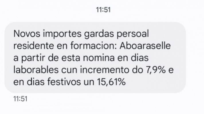 El Servicio de Salud Gallego informa por SMS a sus trabajadores de una subida salarial a dos días de las elecciones del 18F