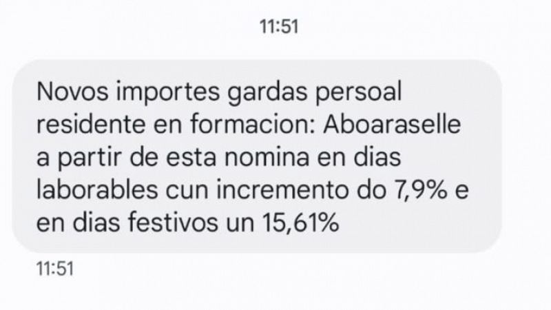El Servicio de Salud Gallego informa por SMS a sus trabajadores de una subida salarial a dos das de las elecciones del 18F