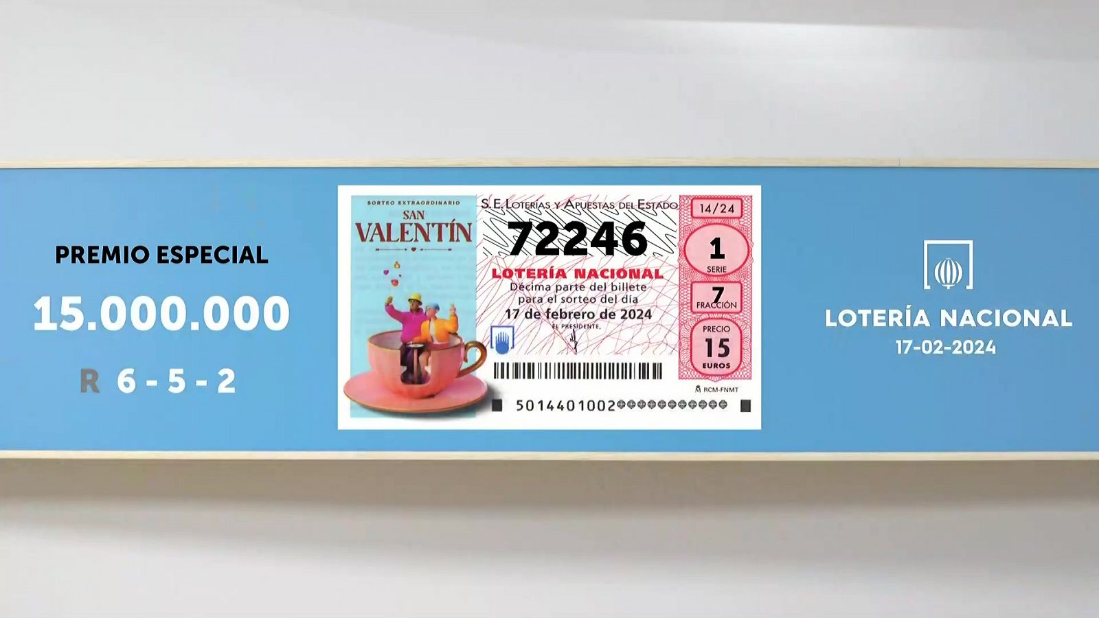 Sorteo de la Lotería Nacional del 17/02/2024 - Ver ahora