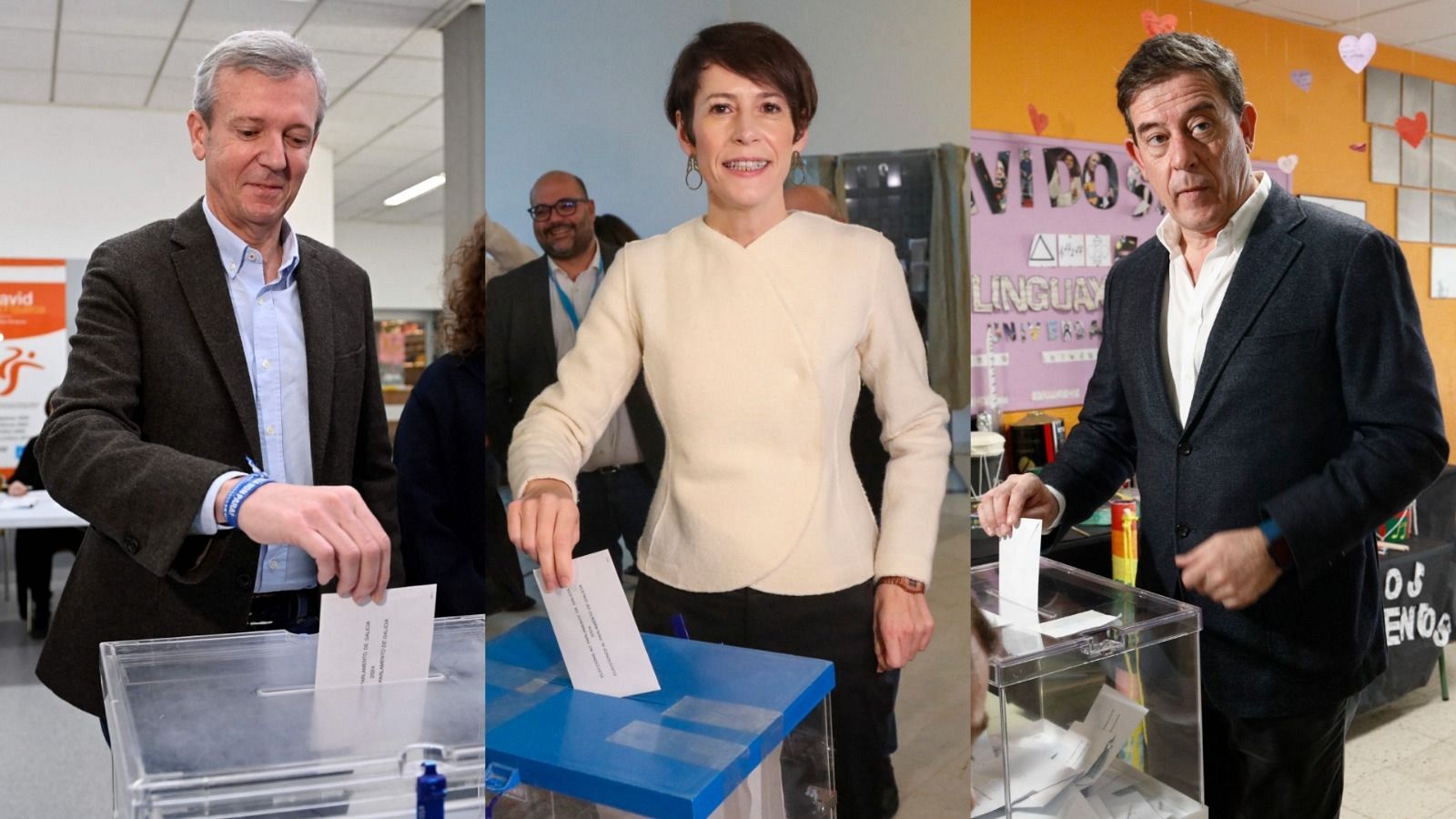 Los candidatos votan y llaman a la participación en Galicia