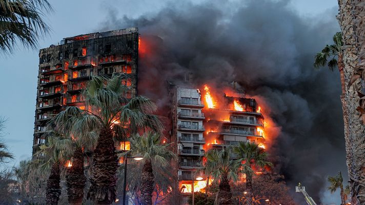 Incendio de un edificio en Valencia