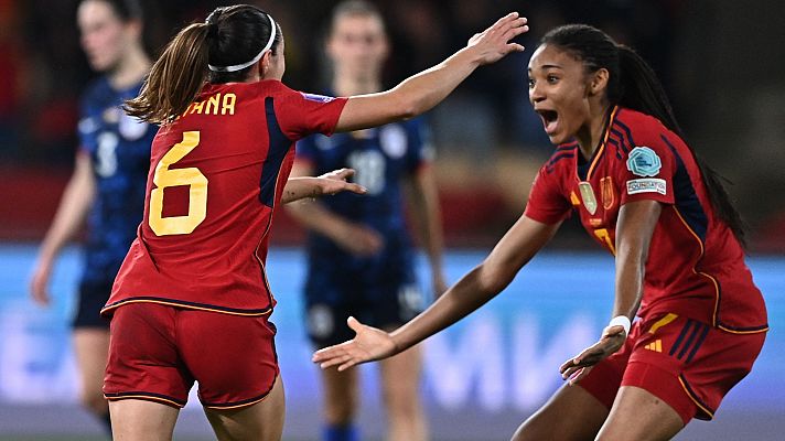 UEFA Nations League - Aitana dobla la ventaja antes del descanso y acerca el billete olímpico para España