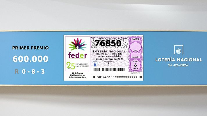 SELAE - Sorteo de la Lotería Nacional del 24/02/2024