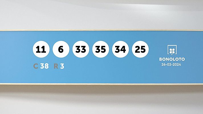 SELAE - Sorteo de la Lotería Bonoloto del 26/02/2024