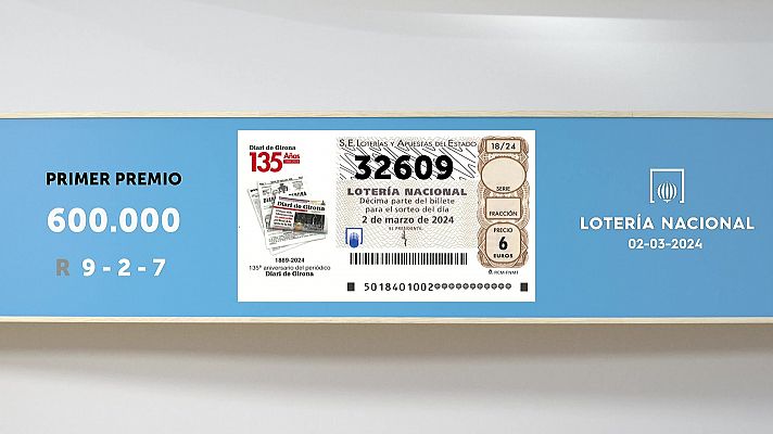 SELAE - Sorteo de la Lotería Nacional del 02/03/2024