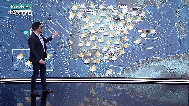 Acumulaciones significativas de nieve en áreas de montaña de la mitad norte y en áreas próximas. Intervalos de viento fuerte con rachas muy fuertes en Canarias - ver ahora