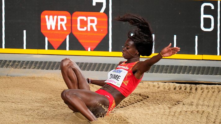Atletismo - Fátima Diame redondea un día histórico para los saltos españoles con el bronce en longitud