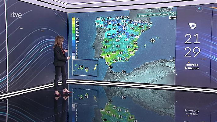 Temperaturas mínimas bajas en la Cantábrica occidental y Pirineos