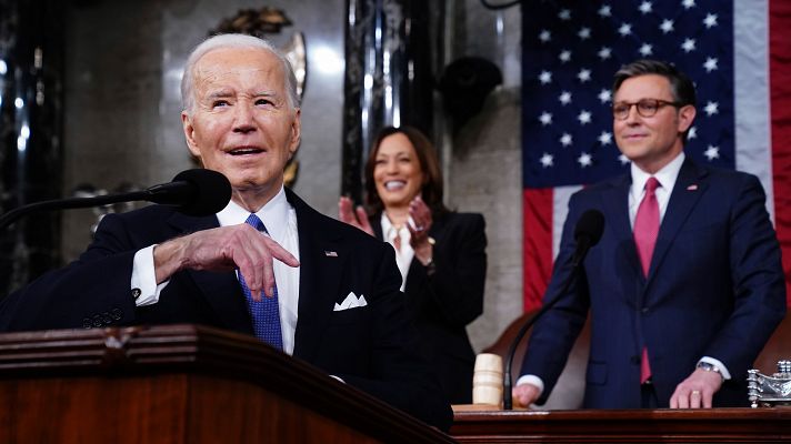Telediario 1 - Biden anuncia la construcción de un puerto temporal en Gaza en el discurso del estado de la Unión