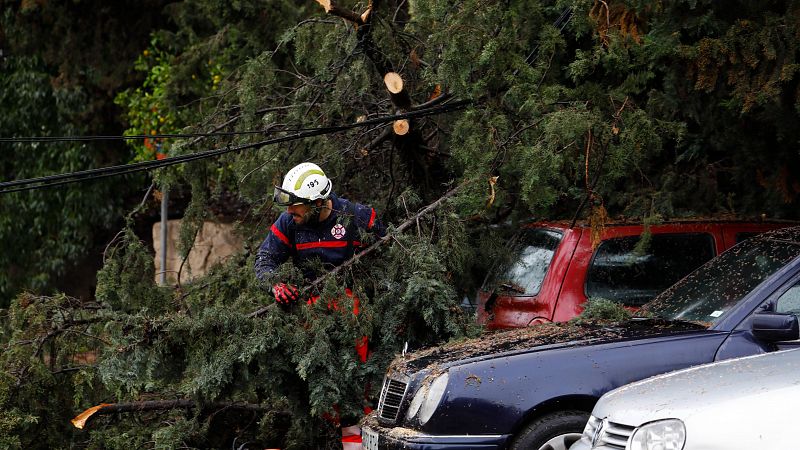 El temporal de nieve y viento causa estragos en algunas carreteras | Ver