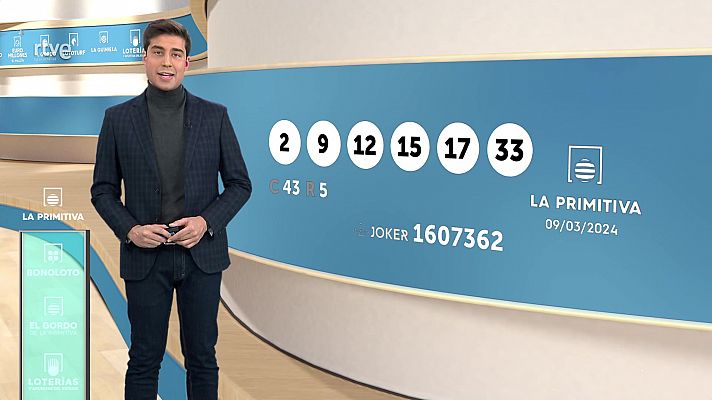 Loterías - Sorteo de la Bonoloto y Primitiva del 09/03/2024