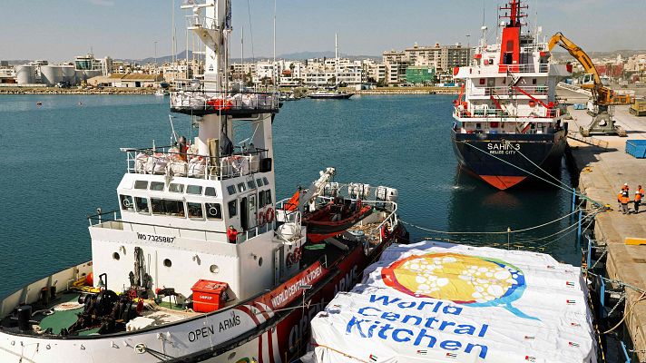 Zarpa el barco español con 200 toneladas de ayuda humanitaria para Gaza